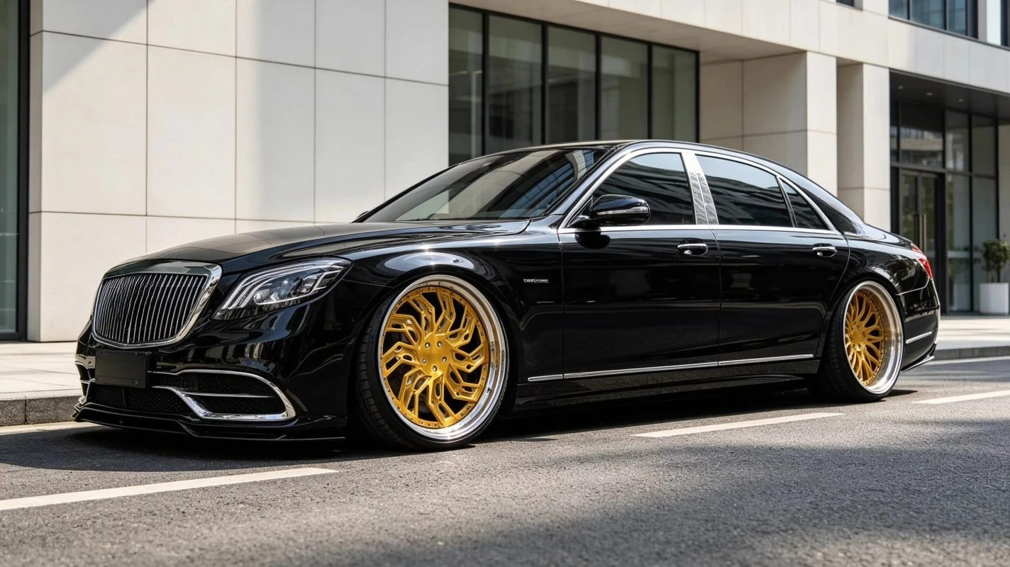 New Custom 8J 20 22 24 26 Inch Forged Aluminium Alloy 2-Piece Chrome Golden 5X114.3 5X112 5X120 Floating Center Cap Wheels