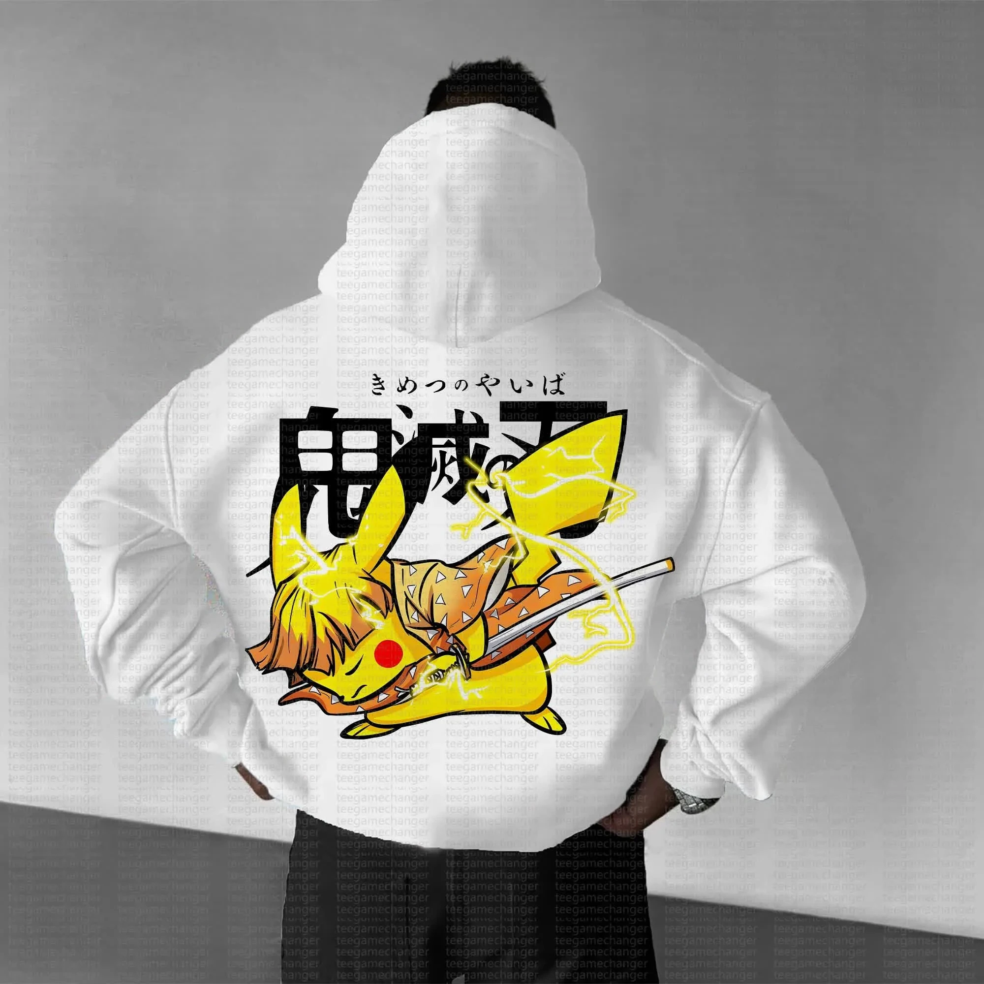 Demon Slayer Joint Pokémon Animation Derivatives T-shirt surdimensionné à la mode d'été pour hommes et femmes, sweat à capuche, shorts et pantalons de survêtement