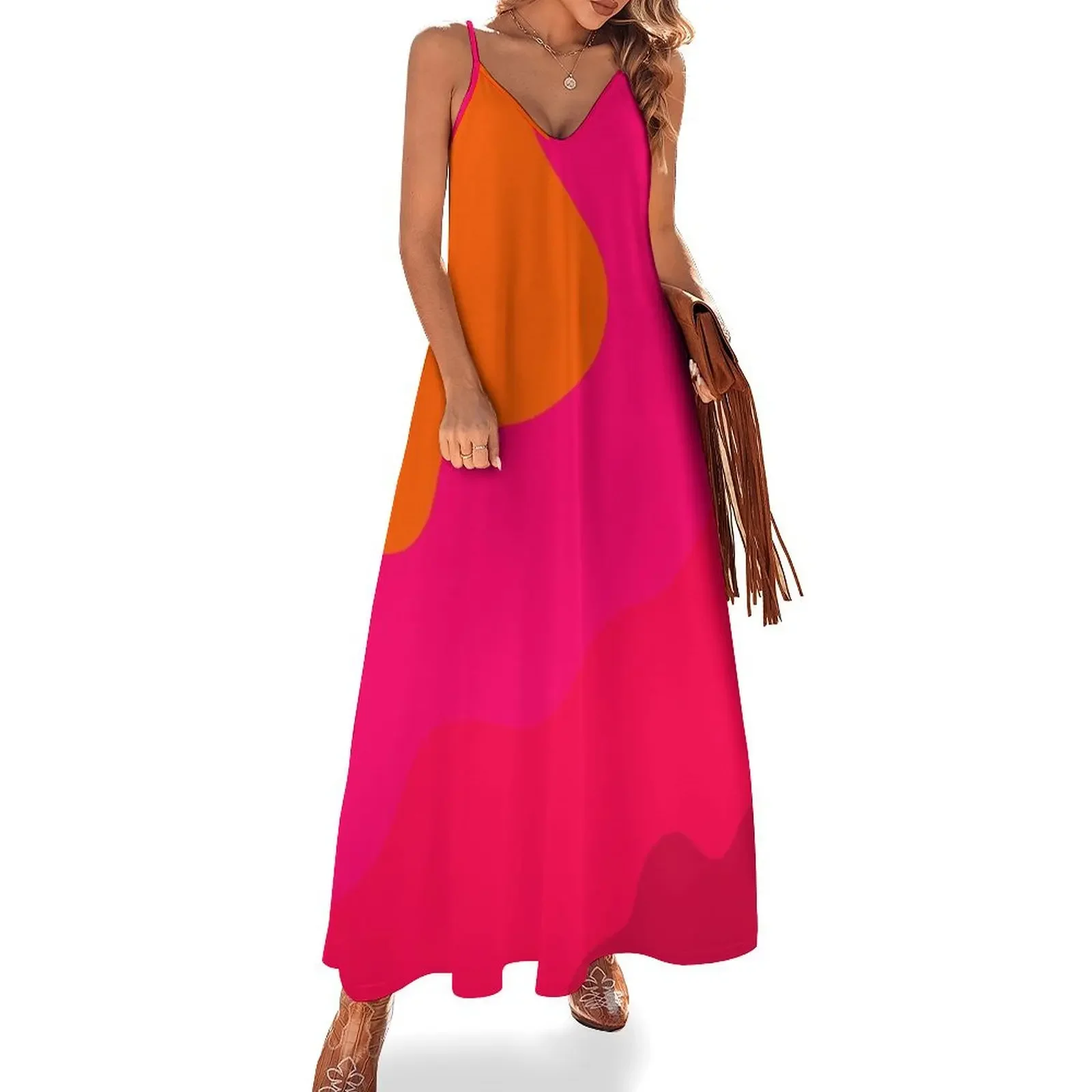 

Hot Pink to Orange Sleeveless Dress summer dress for women 2025 dresses for woman dresses for special events Dress