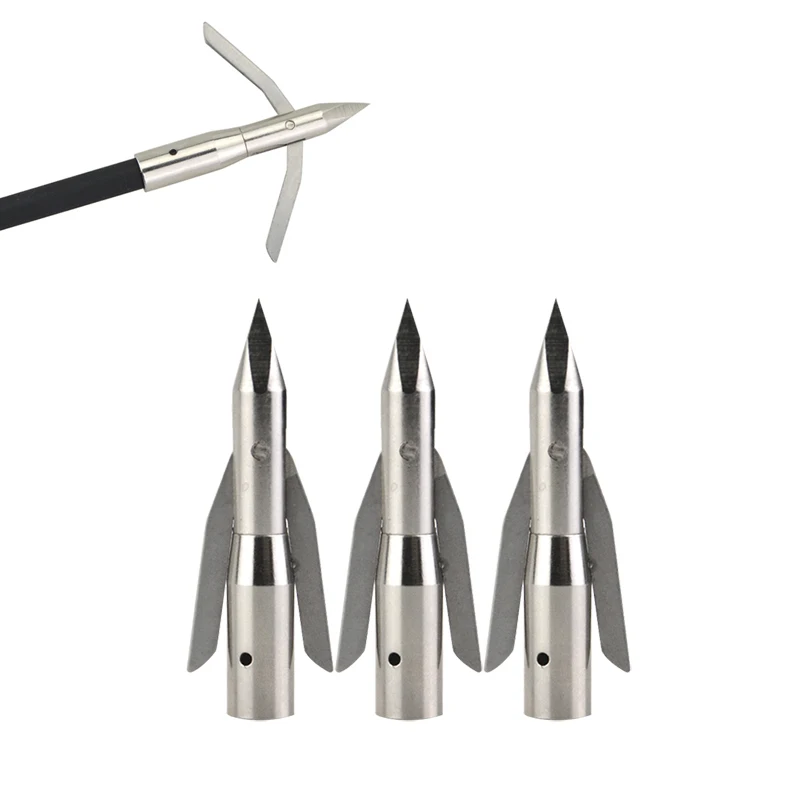 12pcs Fishing Broadheads 288 grain Carbon Steel Arrow Tips Fish Hunting Arrowheads For Carbon Arrows Shooting