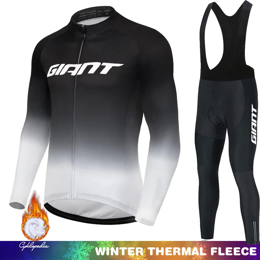 

Cycling Thermal Jersey GIANT Cycle Winter Men Fleece Men's Clothing Suit Road Bikes Bib Bicycle Clothes 2025 Man Set Bike Mtb