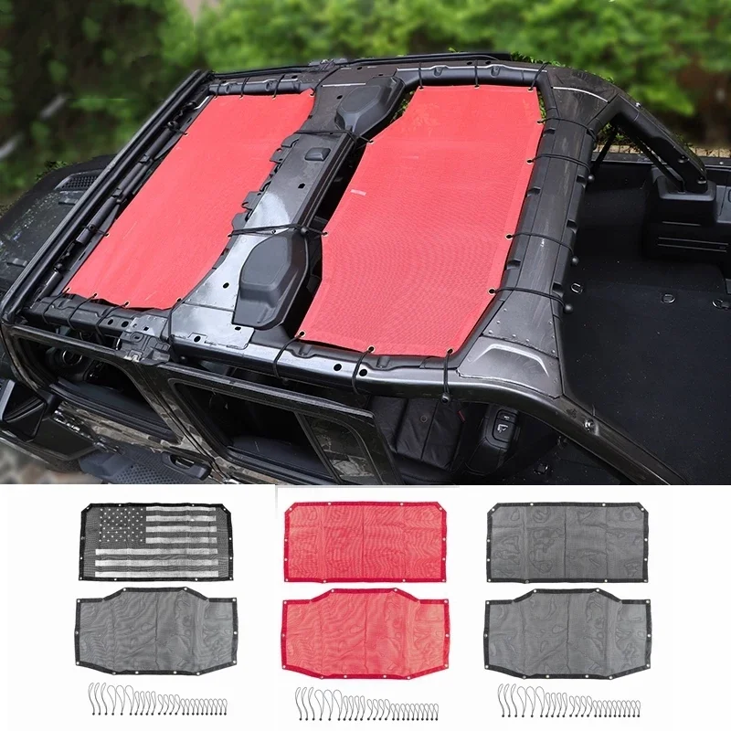 Car Top UV Sun Protection Mesh Sunshade Cover for Jeep Wrangler JL 2018 2019 2020 2021 2022 2023 Insulation Net Accessories