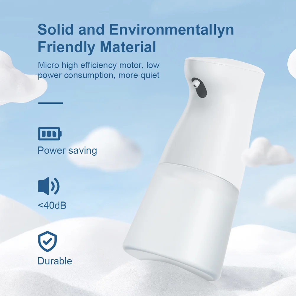 موزع صابون بمستشعر تلقائي بدون لمس للحمام المنزلي بدون مادة ABS موزع صابون سائل أبيض #3