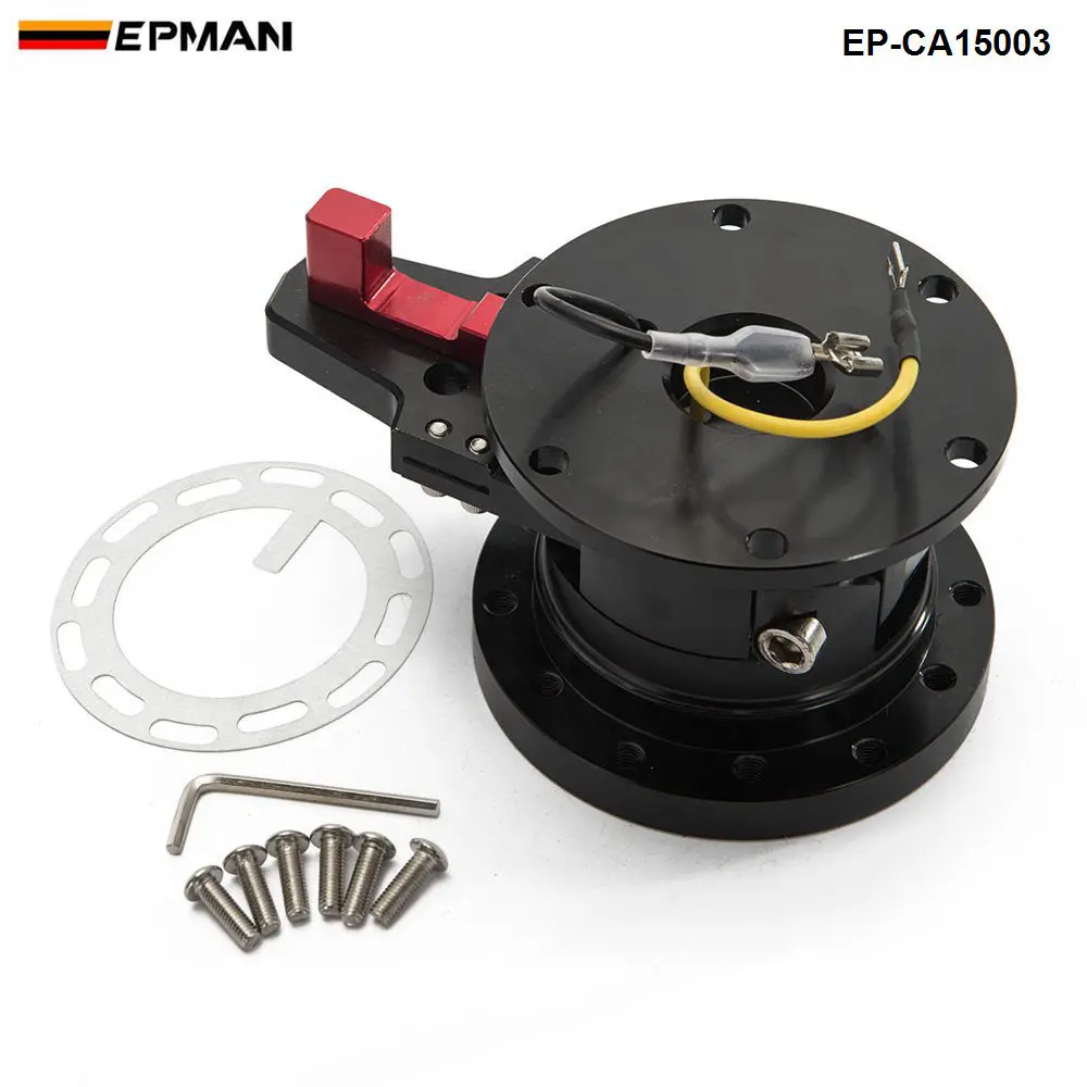 EPMAN Steering Wheel Black Quick Release Tilt System JDM Race/Racing EP-CA15003