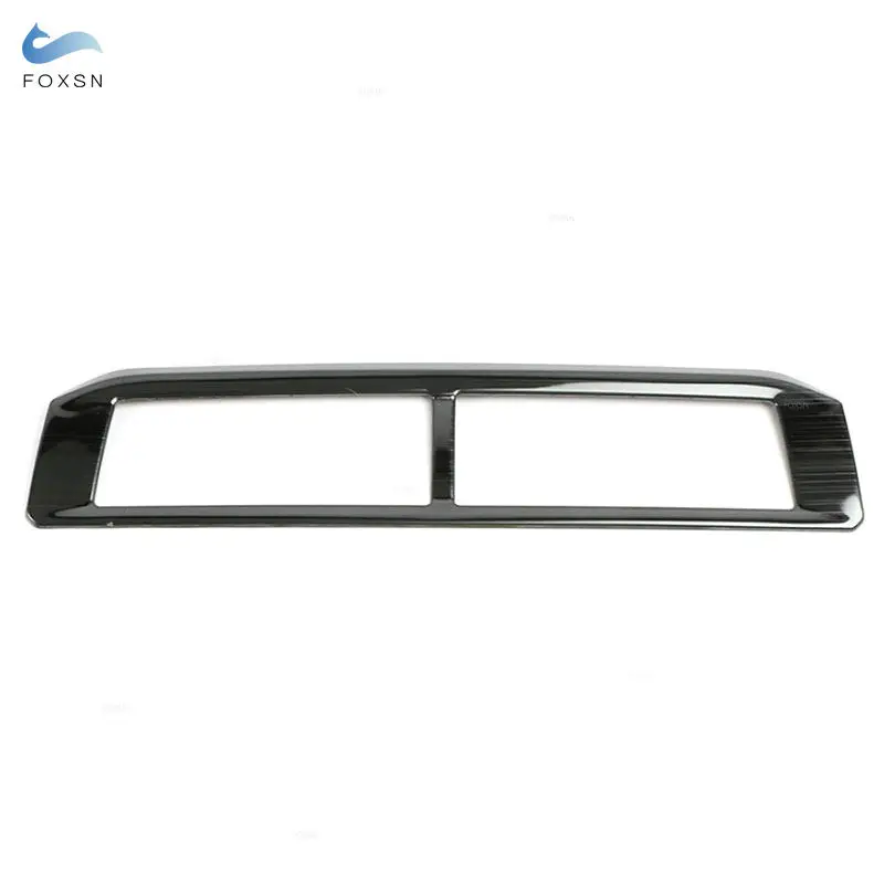 For VW Polo 2019 2020 Car Center Control Air Condition Outlet Vent Frame Cover Trim Sticker Stainless Steel Black Accessories