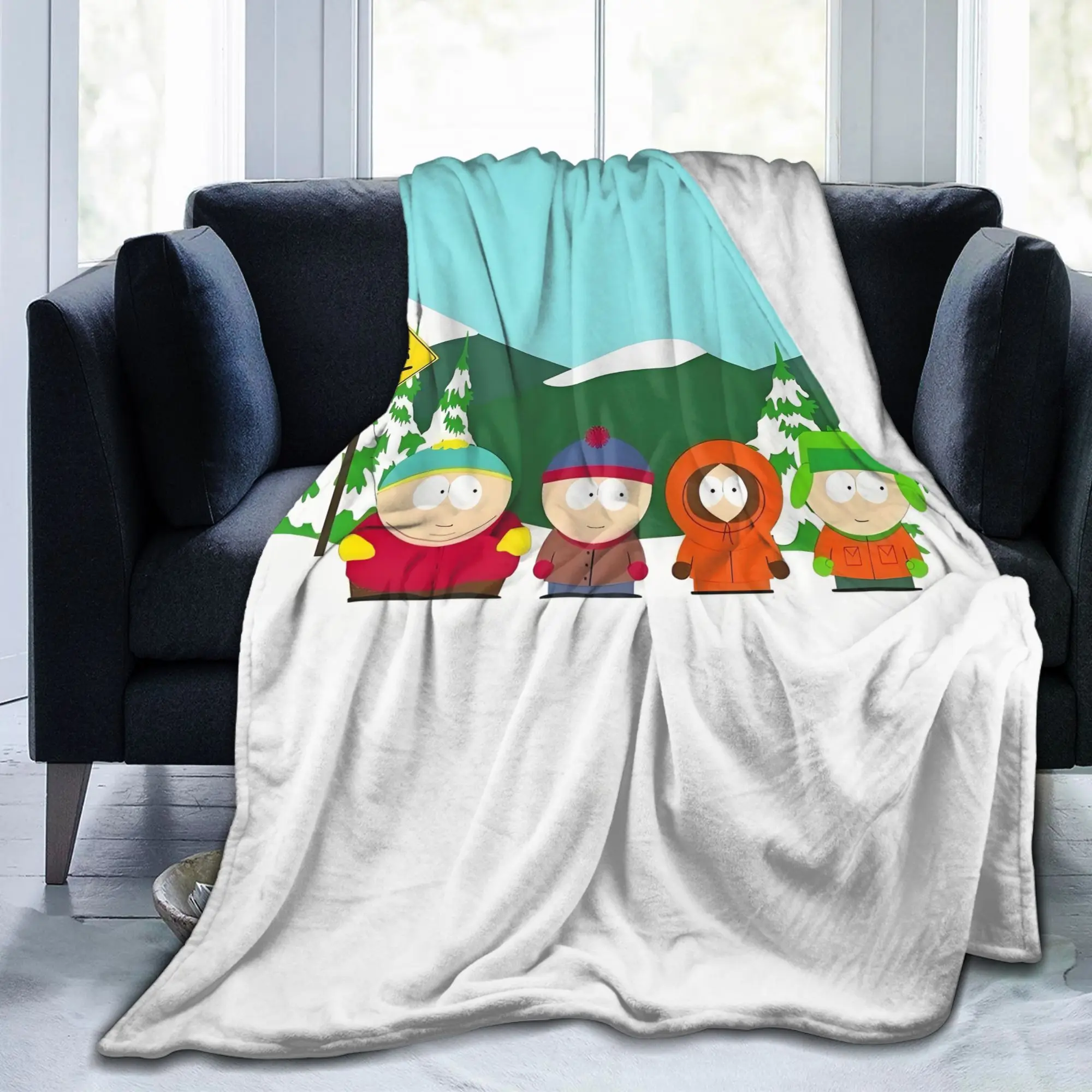Custom Video South Parks Blanket 3D Print Soft Flannel Fleece Warm Animated Comedy Throw Blankets for Travel Bedding Sofa Quilt