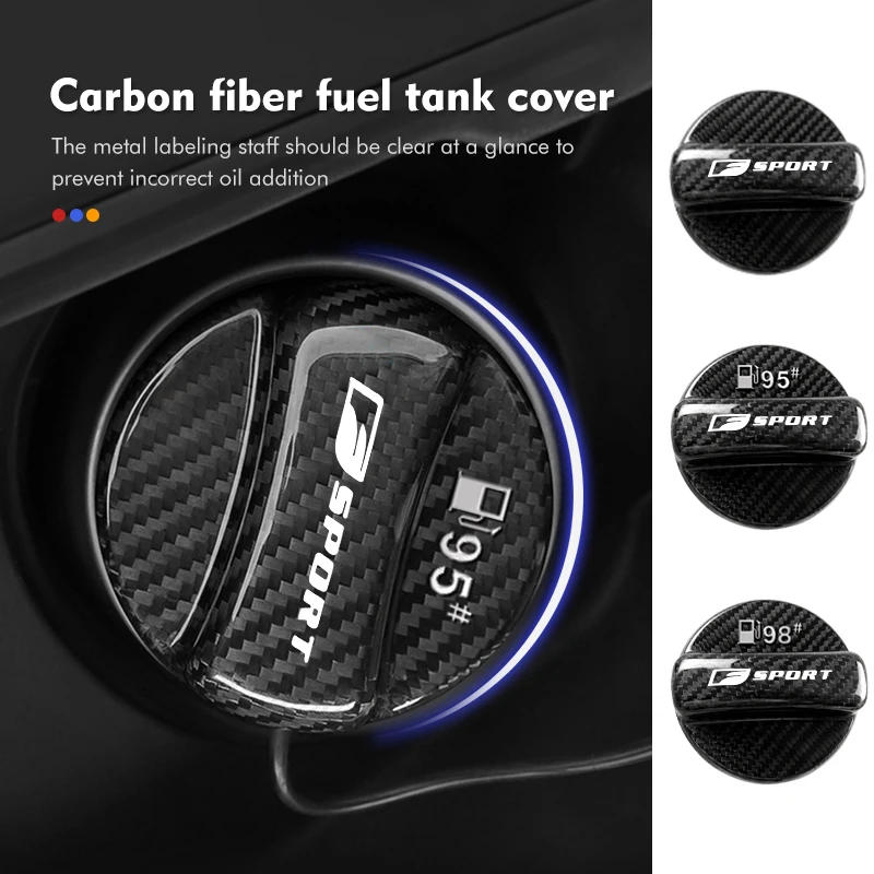 Car Carbon Fiber Fuel Tank Cap Petrol Cover Durable Accessory For Lexus RX 300 330 IS 250 300 GX 400 460 UX 200 NX LX LS GS