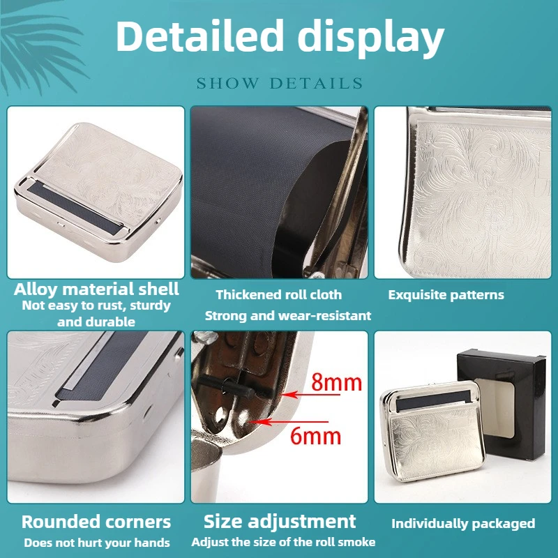 70/78/110mm Manual Cigarette Rolling Machine Tobacco Box Storage Lighter Cigarette Case DIY Roll Paper Pipe Smoking Accessories view 4