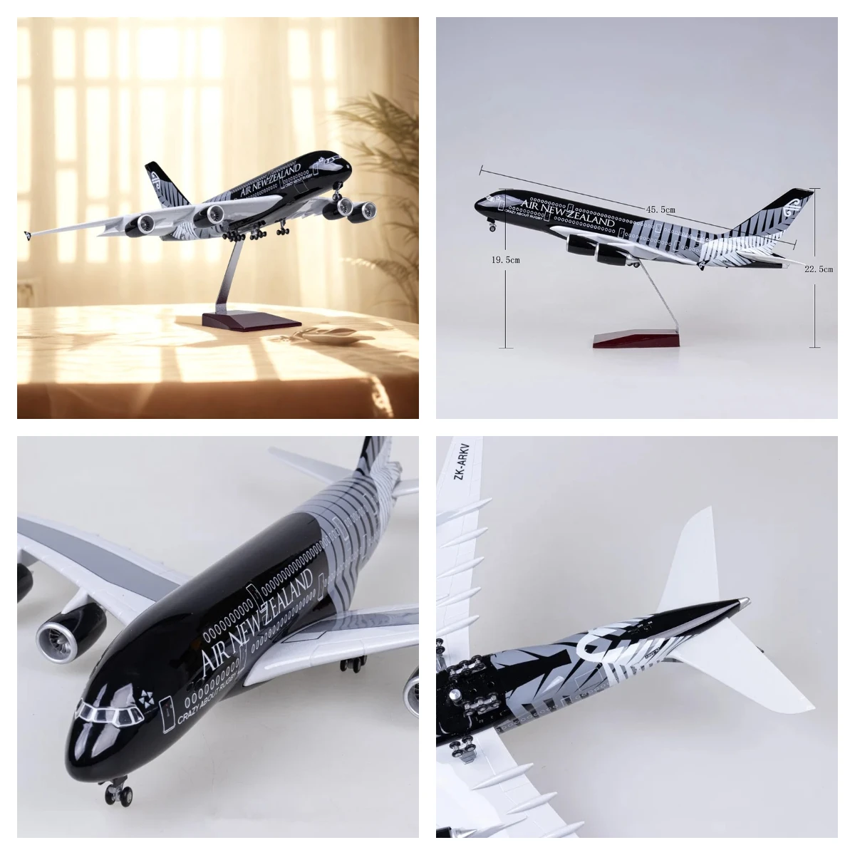 

1:160 Scale 47CM New Zealand A380 Aircraft Model Airplane Toys Die-cast Resin Model Plane Collectible Display Fan Gifts