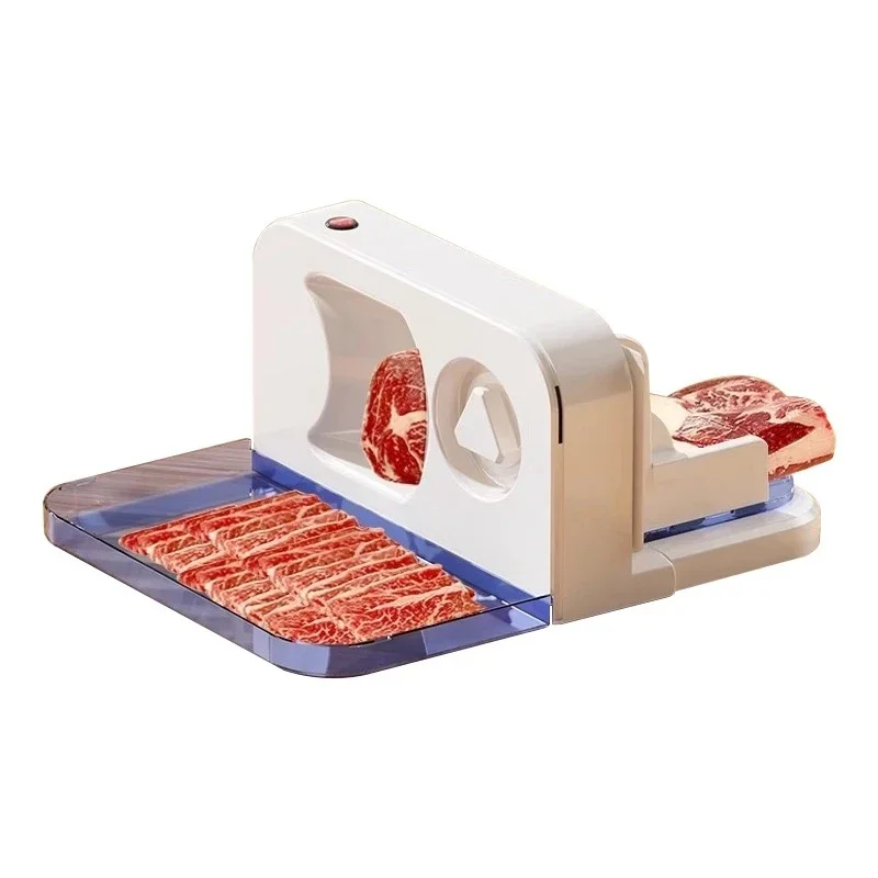 

Electric plastic meat grinder and slicer - safe, adjustable 1-15mm for home kitchens