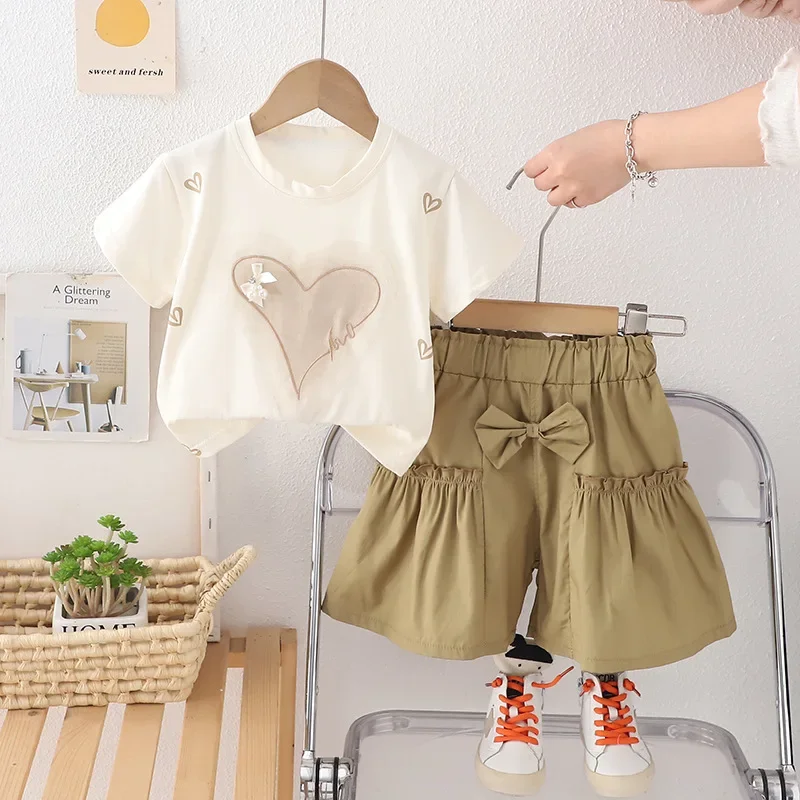 

New Summer Baby Clothes Suit Children Short Sleeved T-Shirt Shorts 2Pcs/Sets Kids Girls Clothing Toddler Costume Infant Outfits
