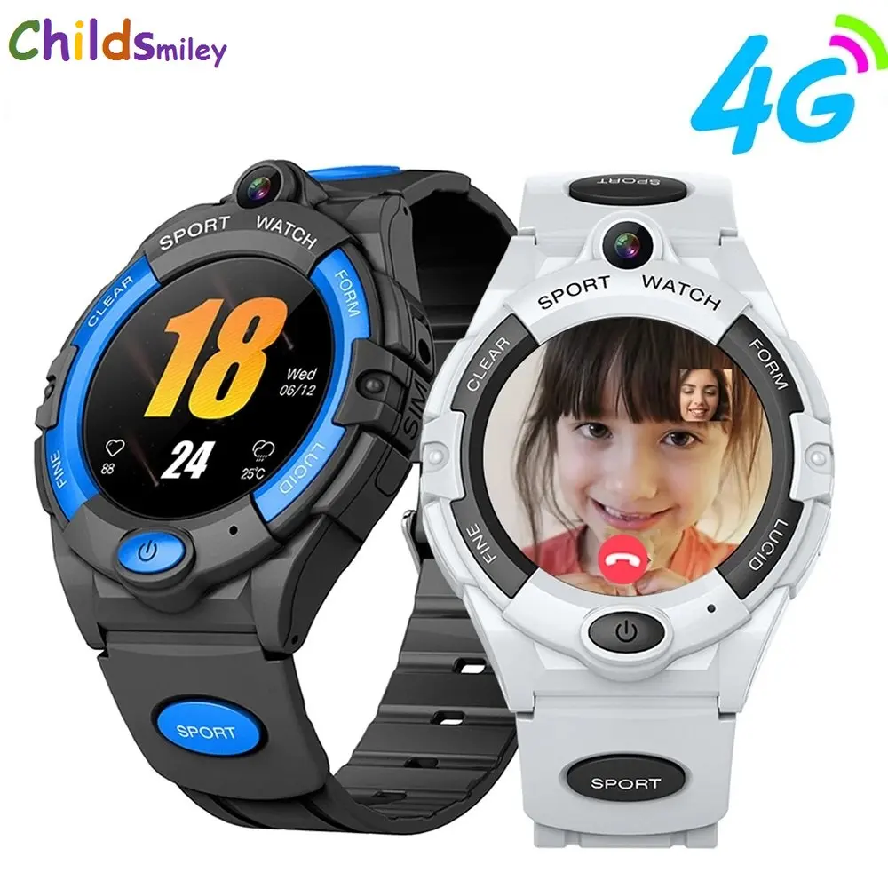 

4G Kids Smart GPS Video Call Wifi Camera Location Trace Fence Heart Rate Sport Monitor Smartwatch For Children Baby Girl Watch