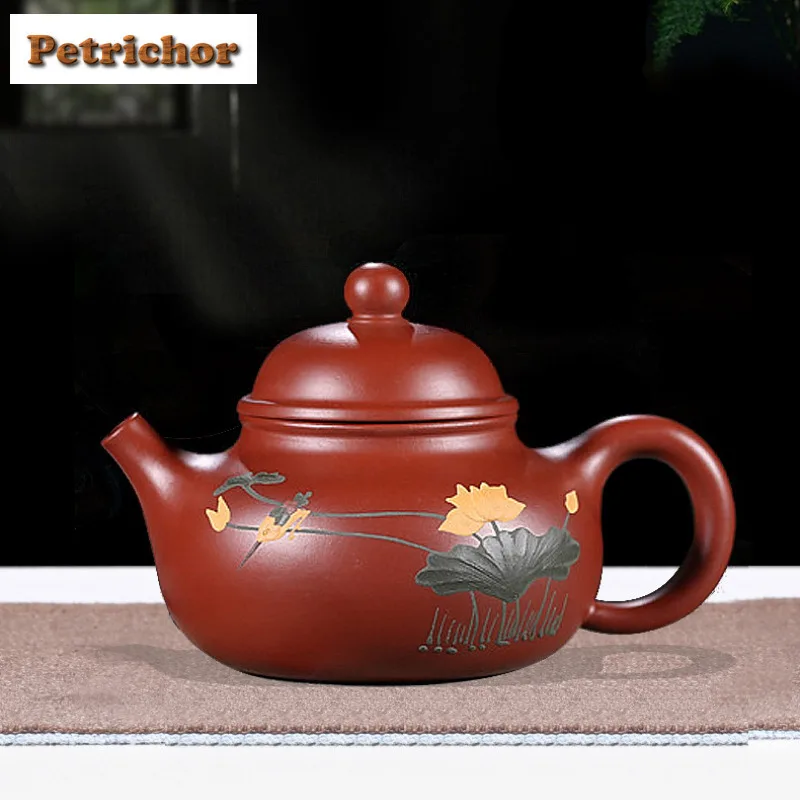 

250ml Ancient Yixing Purple Clay Teapots Handmade Rong Tian Pot Raw Ore Dahongpao Mud Tea Soaking Kettle Zisha Teaset Decoration