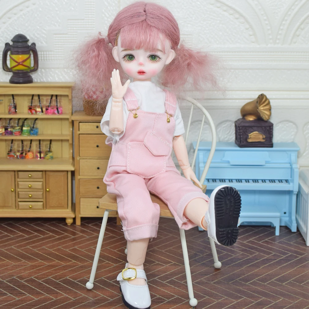 Yutotue boneca de menina fofa de 30cm de altura com roupas da moda sapatos peruca de cabelo encaracolado conjunto completo brinquedo bjd presente para meninas