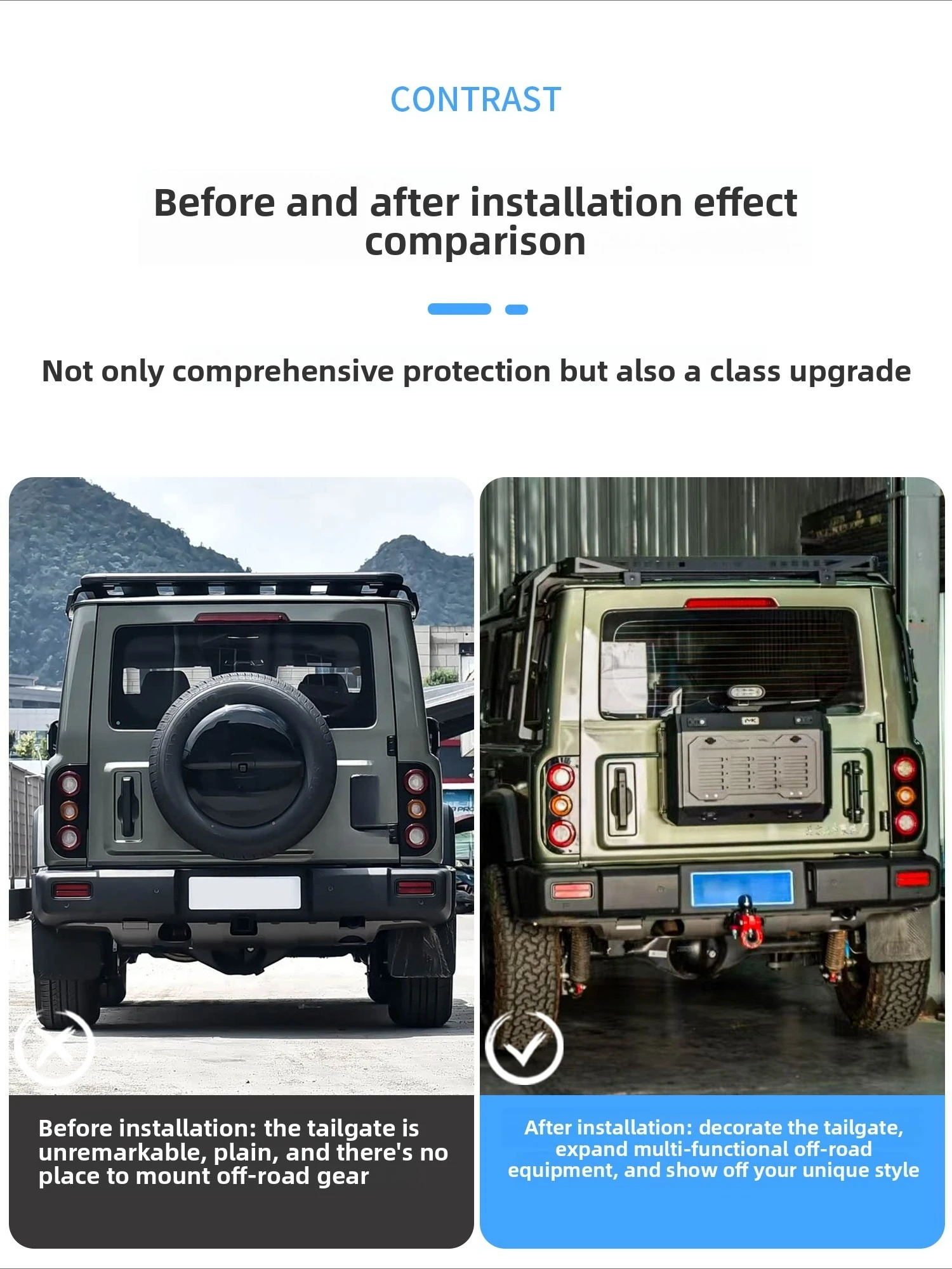 

Car Tailgate Backpack for BAIC 212 T01 2024 2025 2026 Modified Auto Spare Tire Shell Multifunctional Expansion Storage Box
