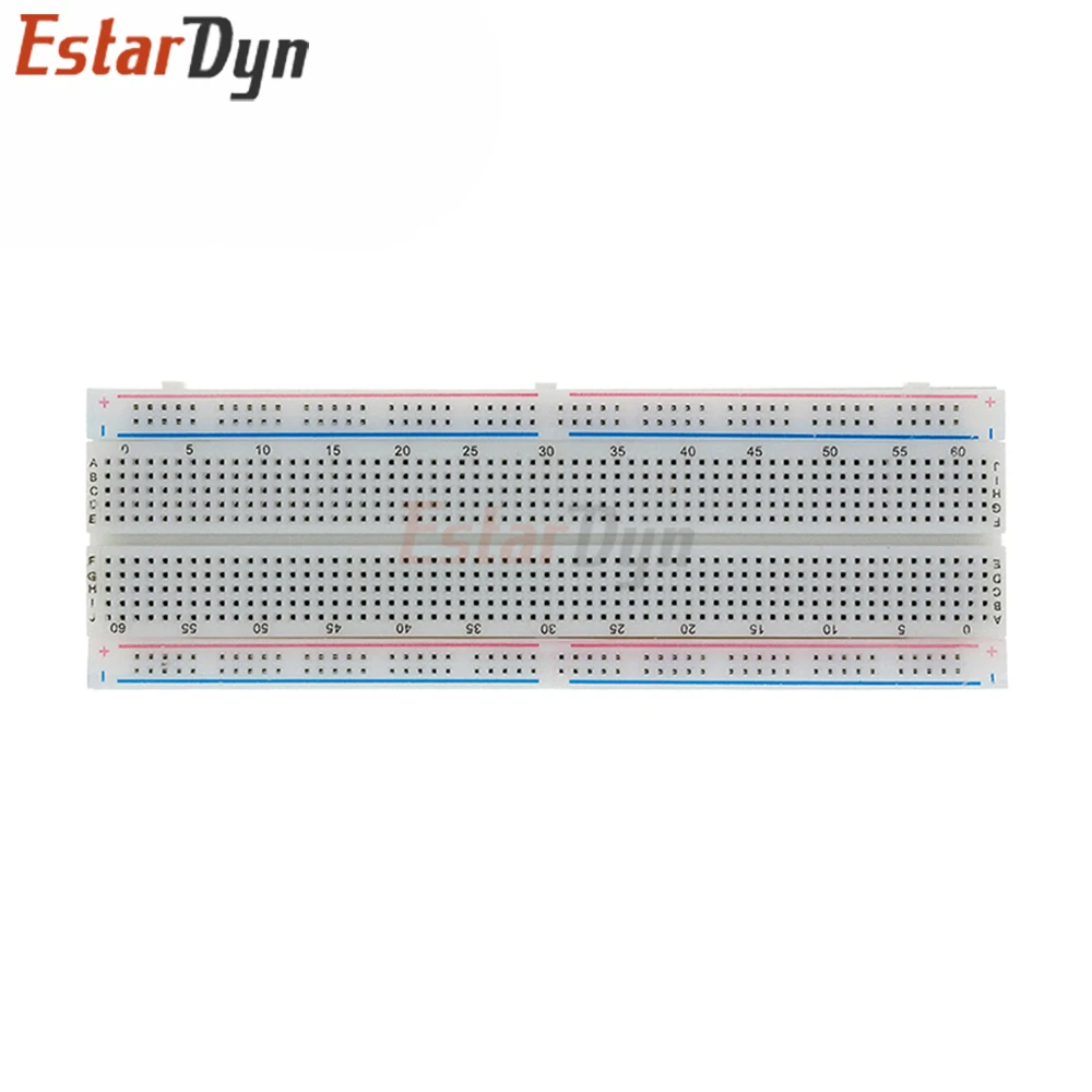 EstarDyn MB-102 830 verbindingspunten soldeerloze prototype breadboard-kit 3,3 V/5 V voedingsmodule 65 flexibele jumperdraden