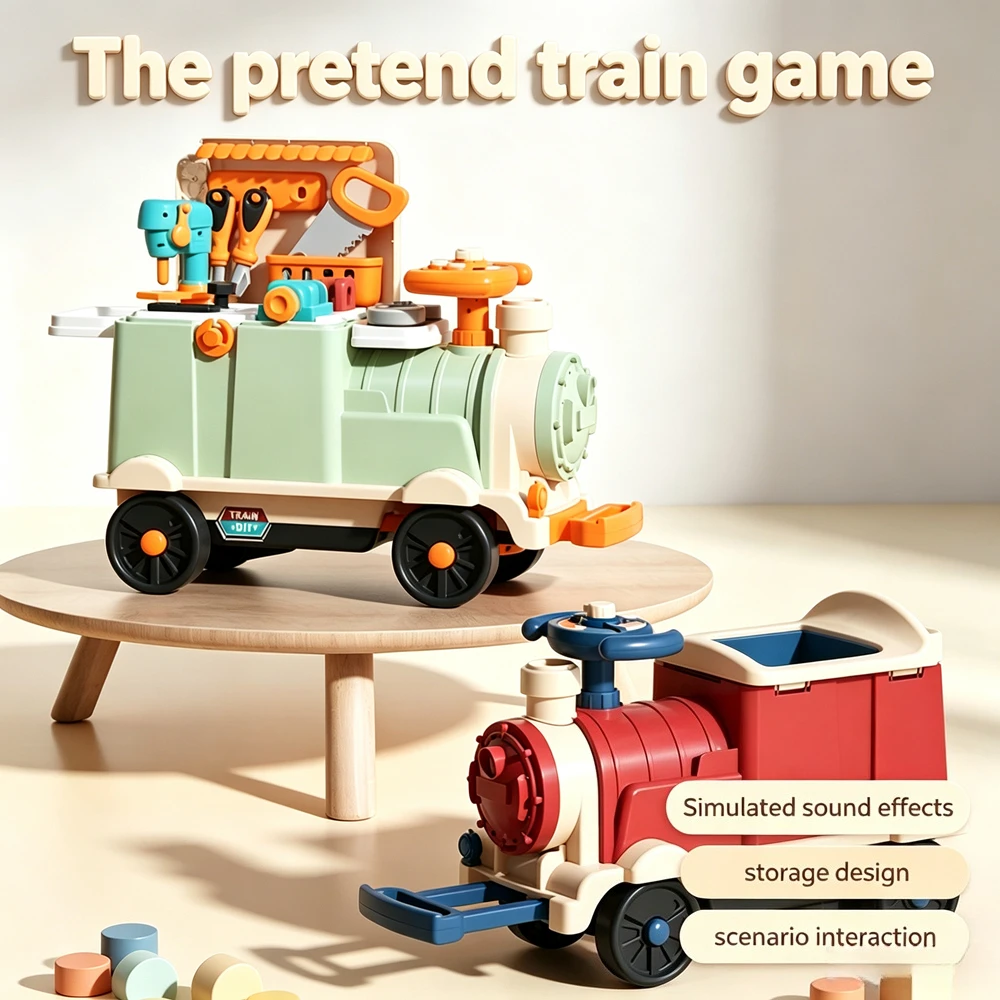 New Multifunctional Family Play Train Toy with Seating Area Simulation Kitchen Pretend Playset Perfect Birthday Holiday Gift