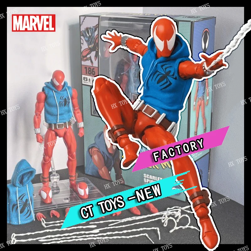 

CT Factory Scarlet Spider Action Figure MAFEX 186 Comic Version Peter Parker Marvel KO Collectible Figurine Toy For Collection