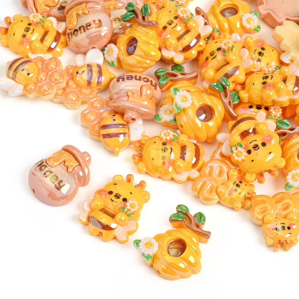 10Pcs Bee Themed Resin Bead Ho - Baby Food Pacifier review and price