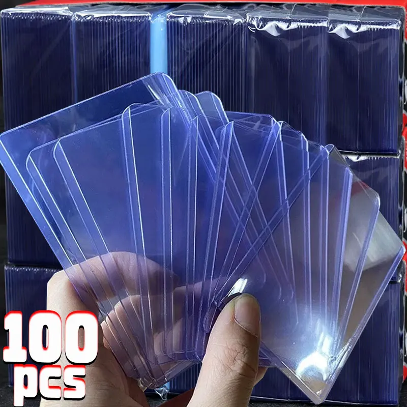 100-1 упаковка, 35PT, прозрачные рукава для карт, ПВХ, жесткий пластиковый держатель для игровых карт, чехол для коллекционных коллекционных карточек