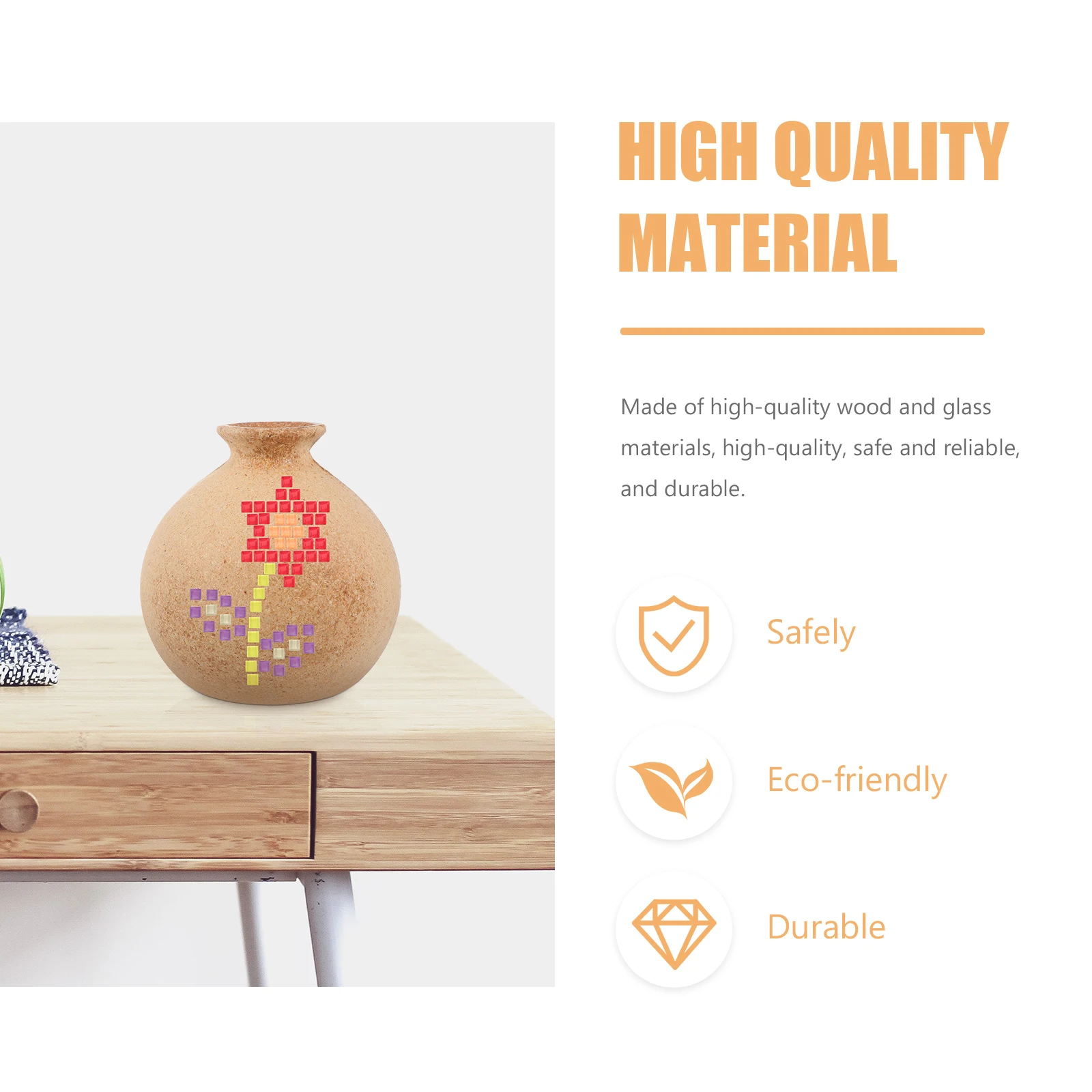

DIY Vase Creative Material Kit Wooden Flower Bottle Glass Holder Kids Decorative Craft Child Activity Safe