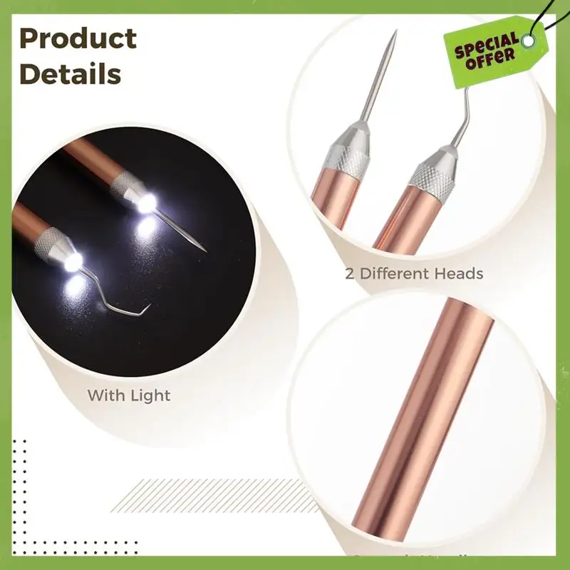 LED Weeding Tools For Vinyl With Light With Pin And Hook For Removing Tiny Vinyl Paper Grid Sticky Cutting Mat Easy To Use