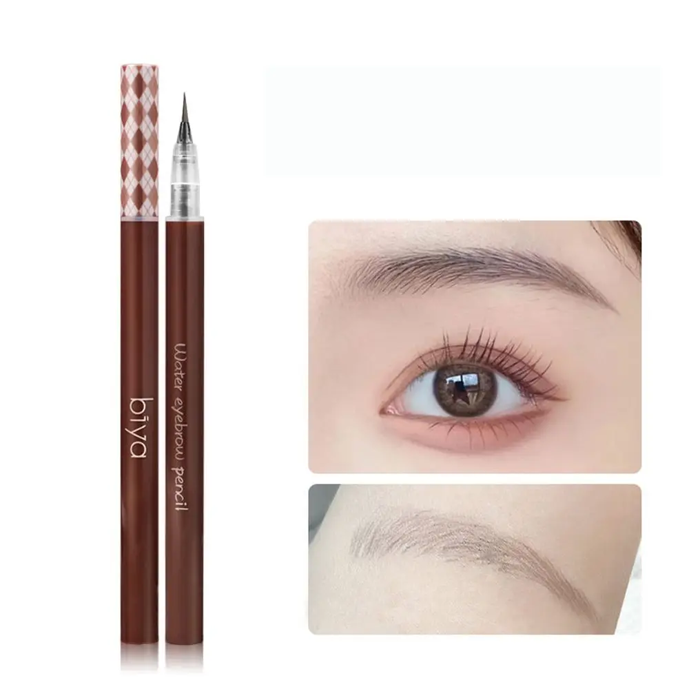 Bruine Grijze Vrouwen Liggende Zijdeworm Pen Oog Cosmetische Eyeliner Pen Vloeibare Wenkbrauw Potlood Tattoo Wenkbrauw Pen Make-Up Tool