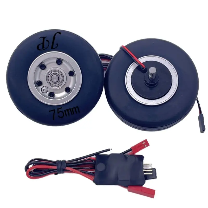 XAERO – roues de frein 63mm/75mm pour Jet RC, moyeu en aluminium robuste avec pneus en caoutchouc à haute friction, accessoires de train d'atterrissage