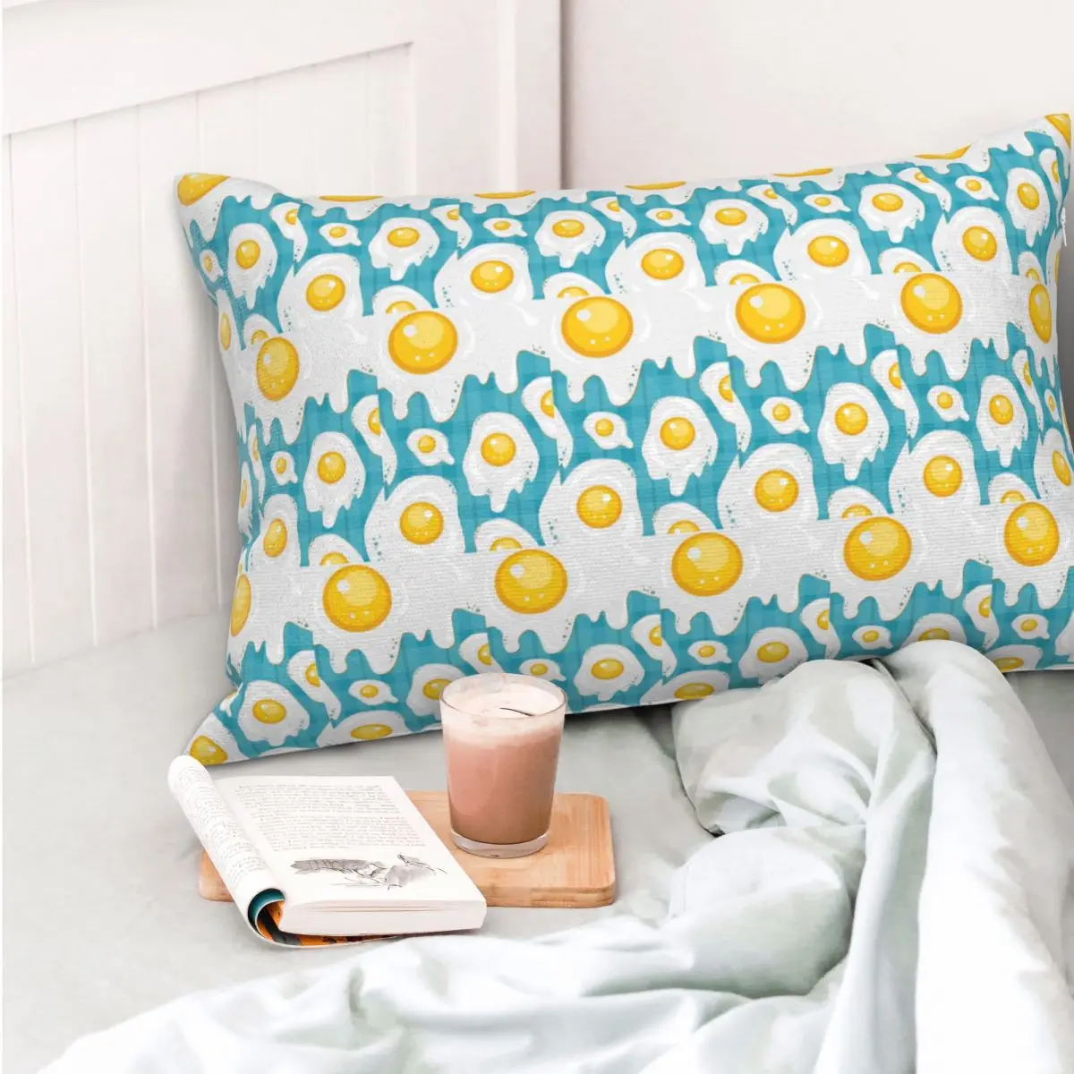 

Kawaii жареное яйцо прямоугольная наволочка наволочка декоративная спальня кровать домашний комфорт пледы подушка