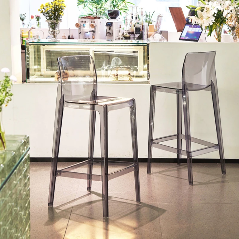 

Transparent Counter Acrylic Bar Chairs Dining Stool Reception Office Modern Bar Chairs High Nordic Muebles Bar Furniture MR50BC