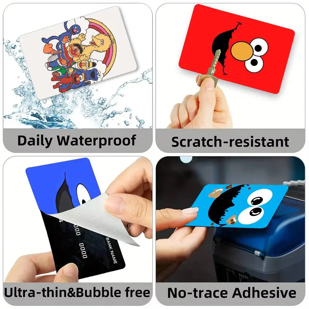 Sesame Street Cartoon  Credit Card HD Stickers Small Chip Waterproof Sticker Game Card Decal Gift