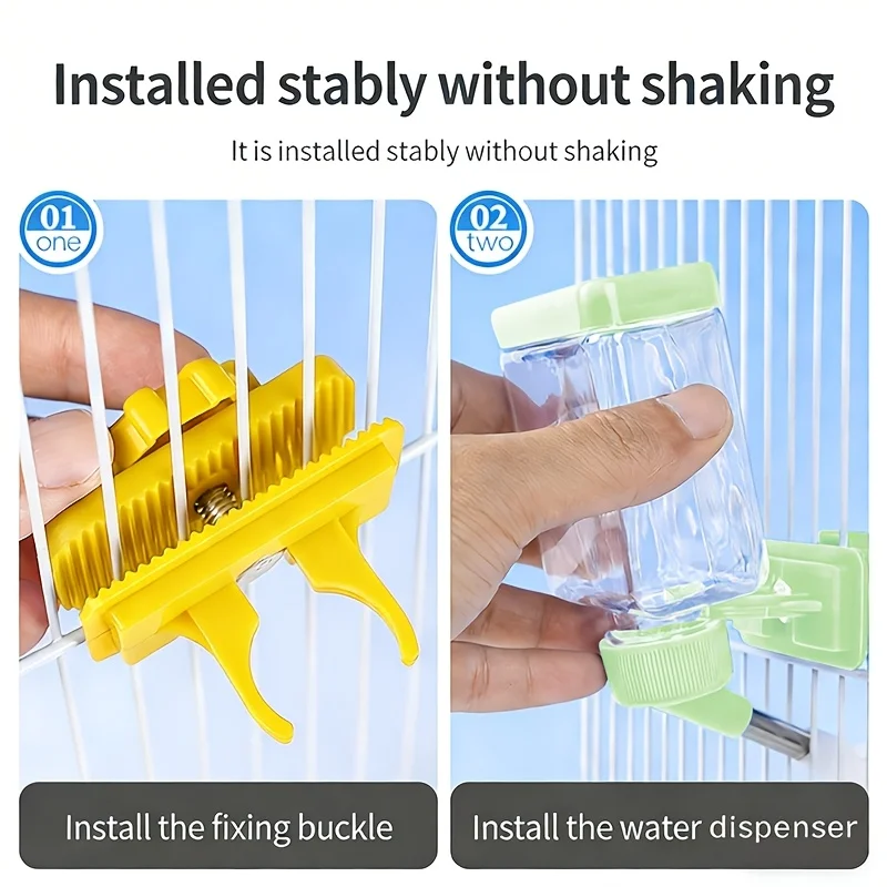Automatischer Vogeltränkeautomat Papageienkäfig-Zubehör Wasserspender Haustierpflege-Ausrüstung für Vögel – Detail 6