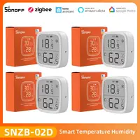 SONOFF-Sensor de temperatura y humedad, Monitor Zigbee, Kits de automatización del hogar inteligente, compatible con EWeLink, Alexa, Google, IFTTT, SNZB-02/02D/02P