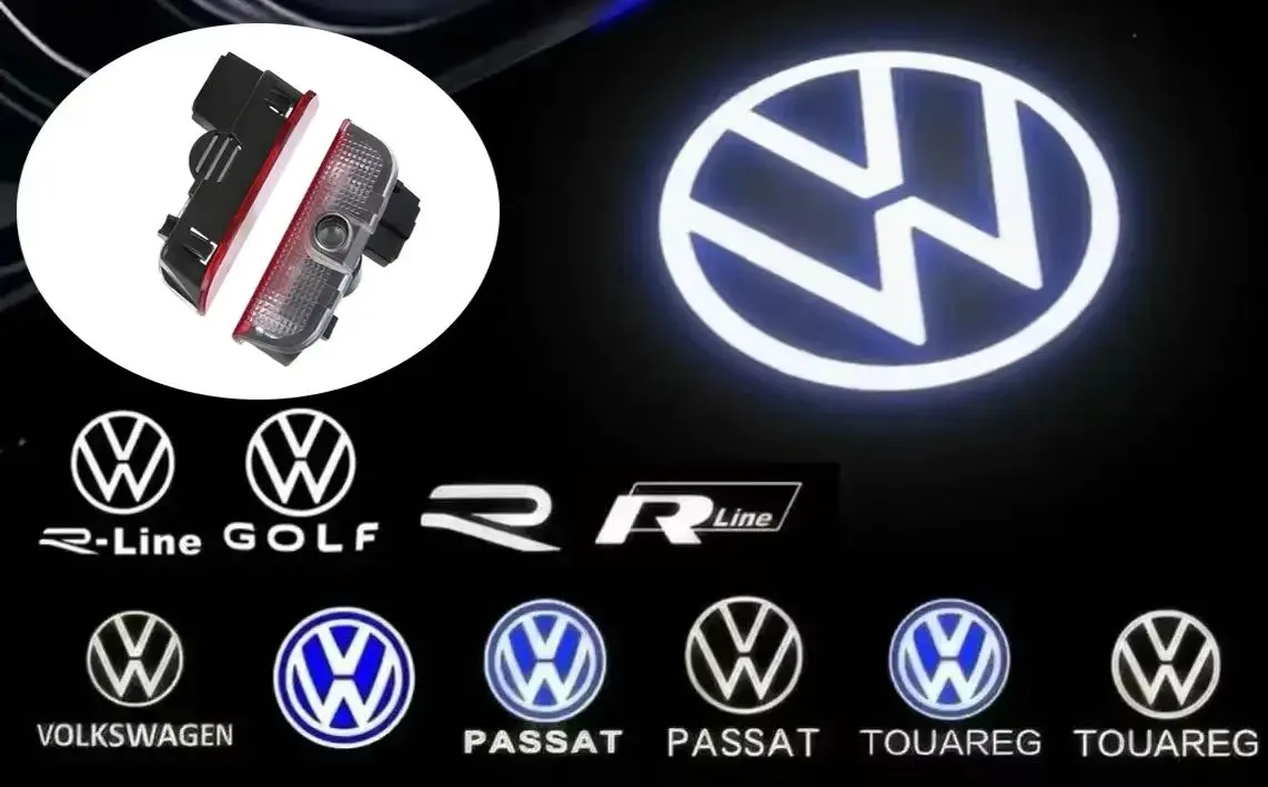 2Pcs Led Car Door Welcome Lamp Projector Logo Night Light Accessories For VW Volkswagen Golf Passat B5 Jetta Tiguan Polo Beetle