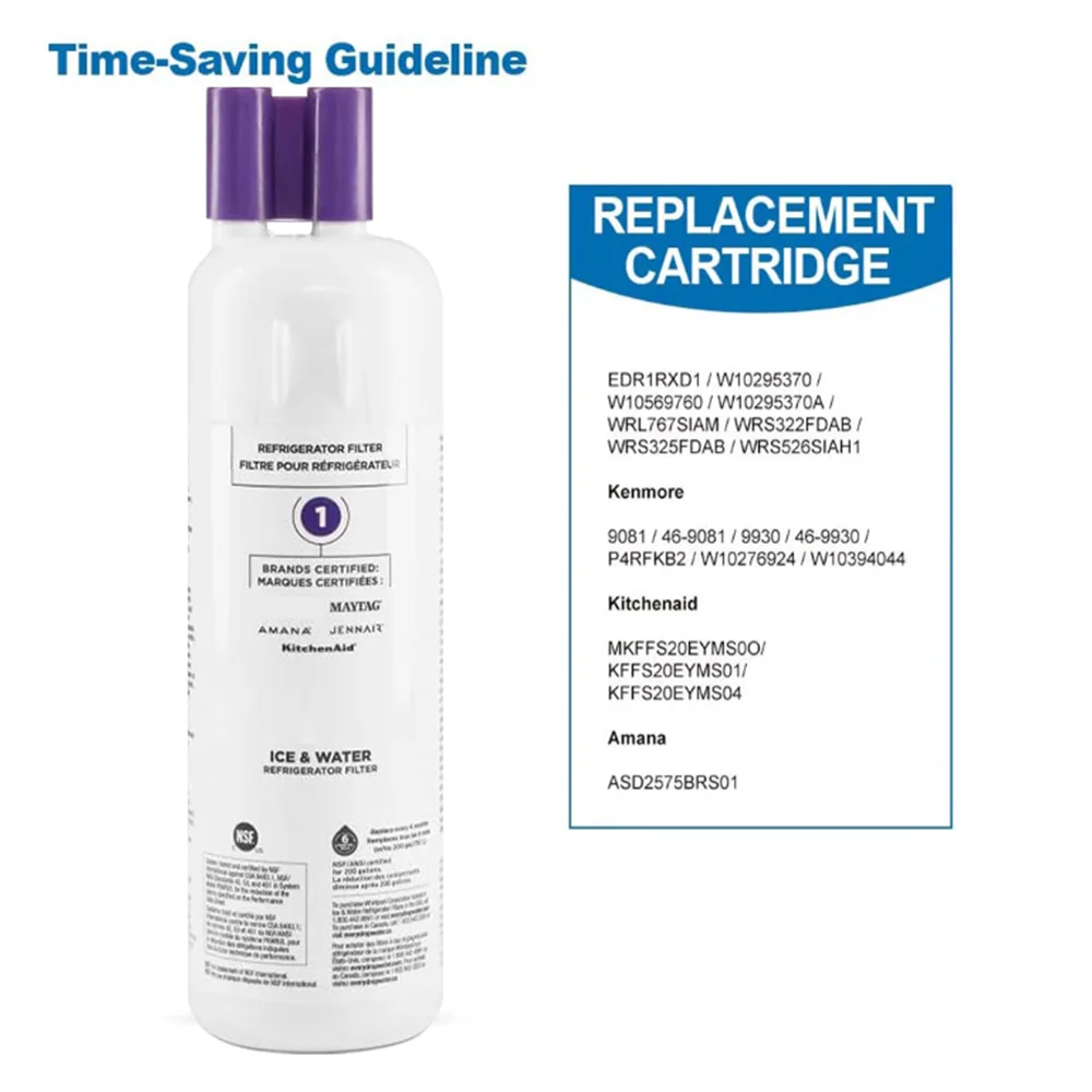 Replace Refrigerator Water Filter For everydrop by whirpool EDR1RXD1, W10295370A,9081,Drop Filter 1, P8RFWB2L, P4RFWB