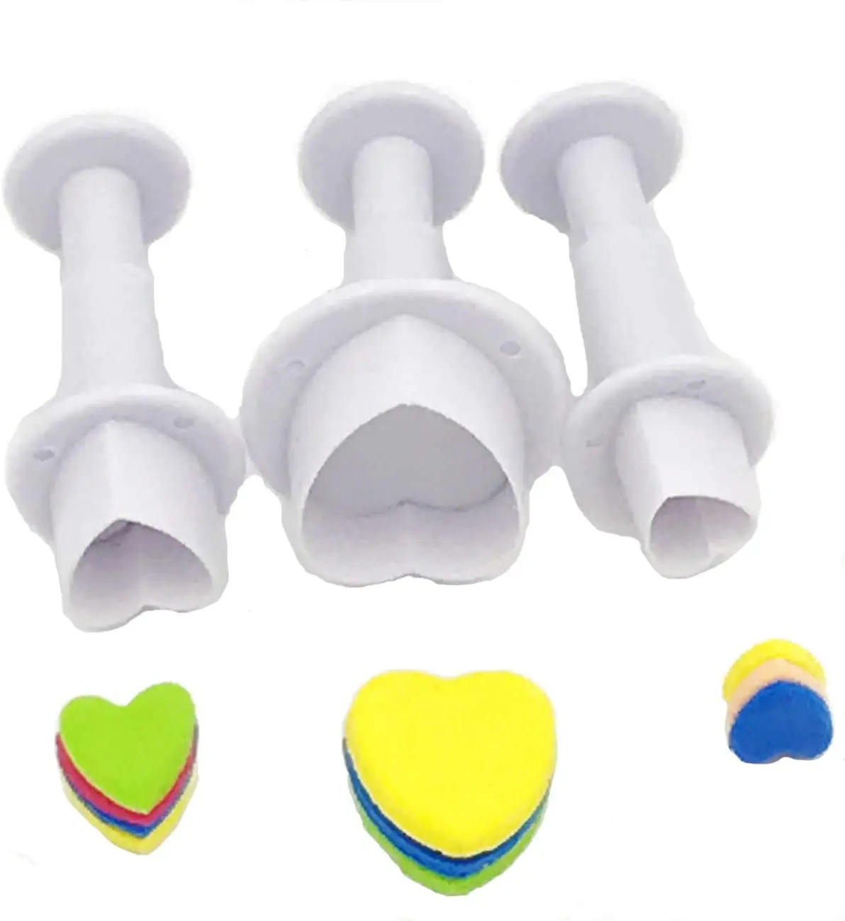 Kit 3 Cortador curler with Ejetor little heart Para Pasta Americana