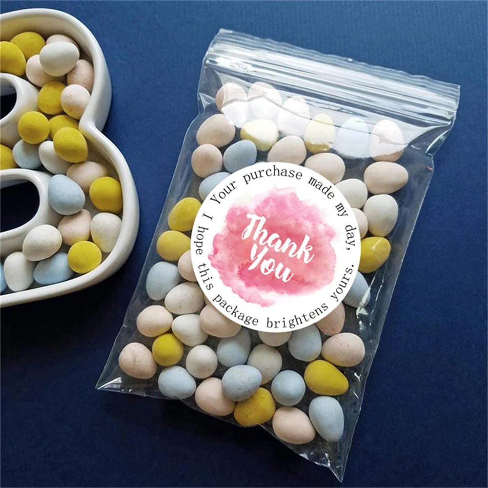 500 Buah 1 Inci Stiker Terima Kasih Merah Muda untuk Pesanan Anda Kertas Buku Harian Stiker Buku Tempel Buatan Tangan Label Segel Dekorasi Hadiah Pesta