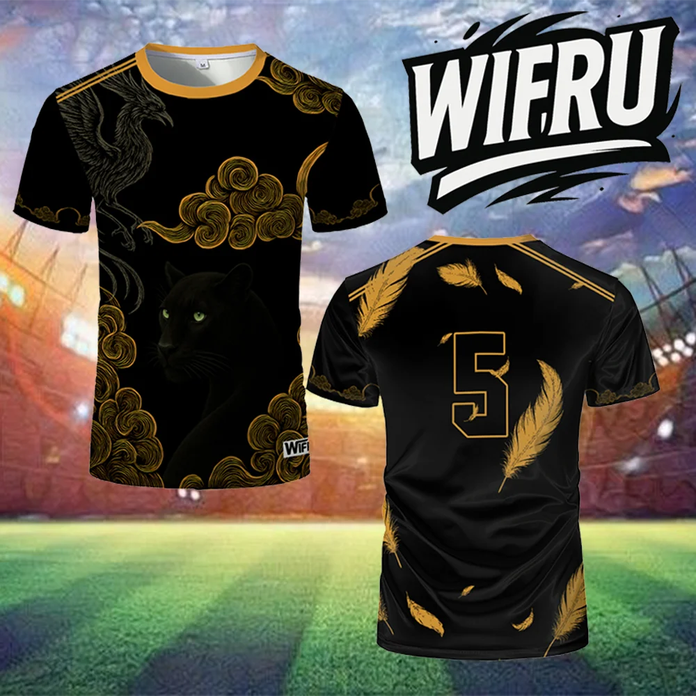 

Men's Summer Breathable Football Jersey Fashion 3D Print Streetwear Unisex T-shirt Youth Race Training Quick Dry Custom Uniforms