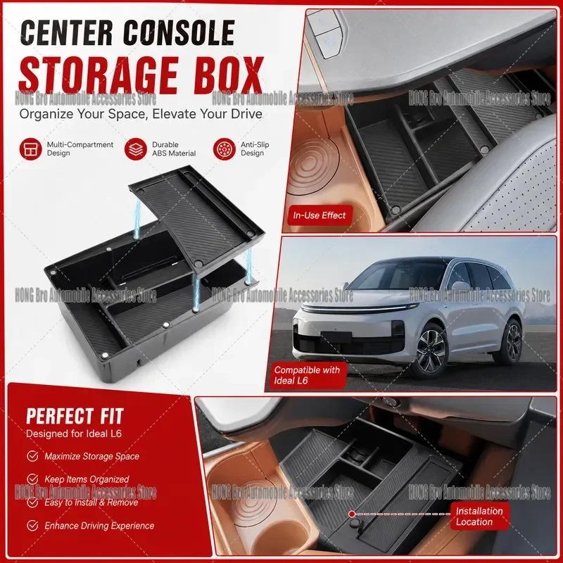 For Kia EV3 Earth GT Line 2024-2027 Central Console Organizer Double Layer Removable Storage Box Armrest Tray Accessories