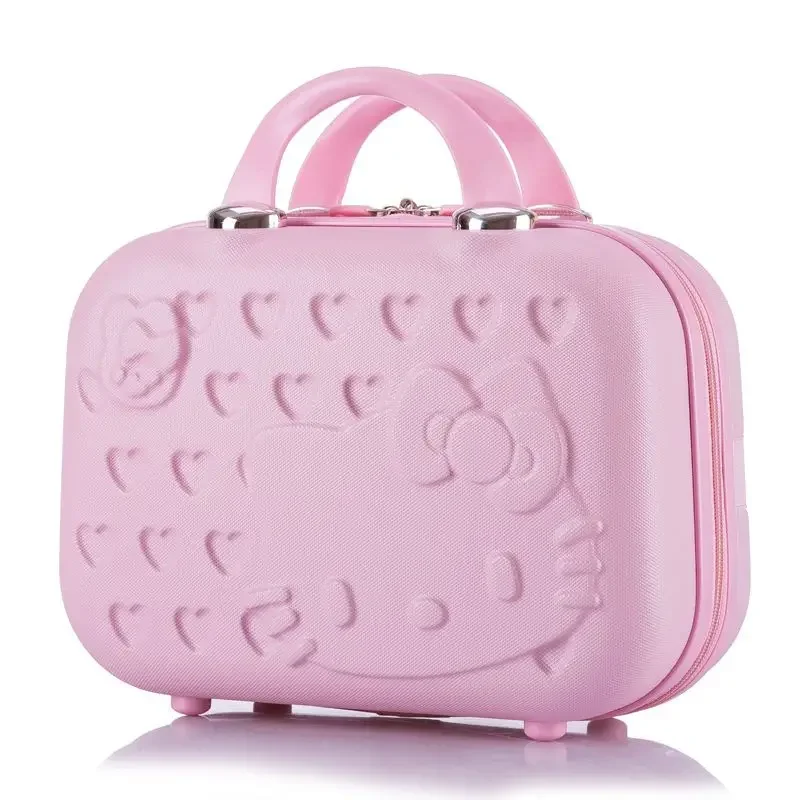 Kawaii Hello Kitty Storage Case Suitcase Box Large capacity Cosmetic Bags Portable Travel Handbag Carrying Gift For Girls Women