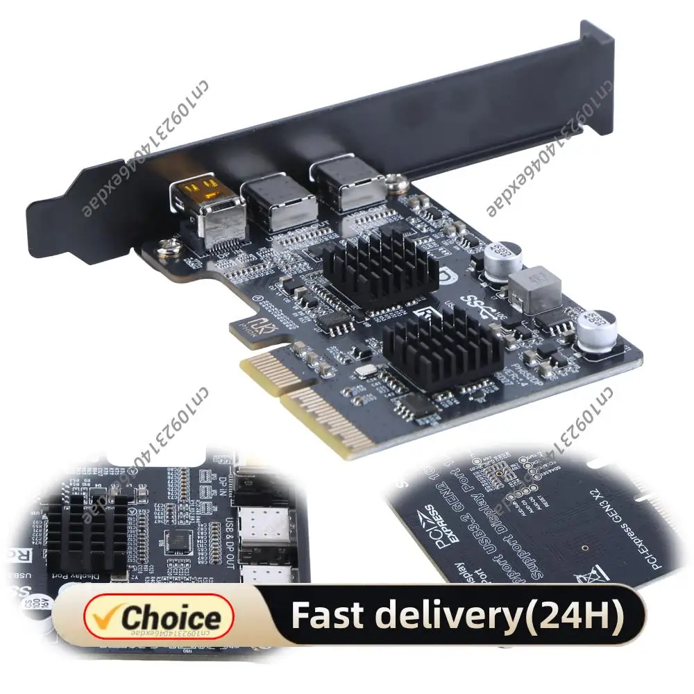 

USB 3.1 10Gbps Gen 2 Expand Card Riser ASM3142 Controller TYPE-C Port Monitor Dock Adapter Cards Supports DP Video