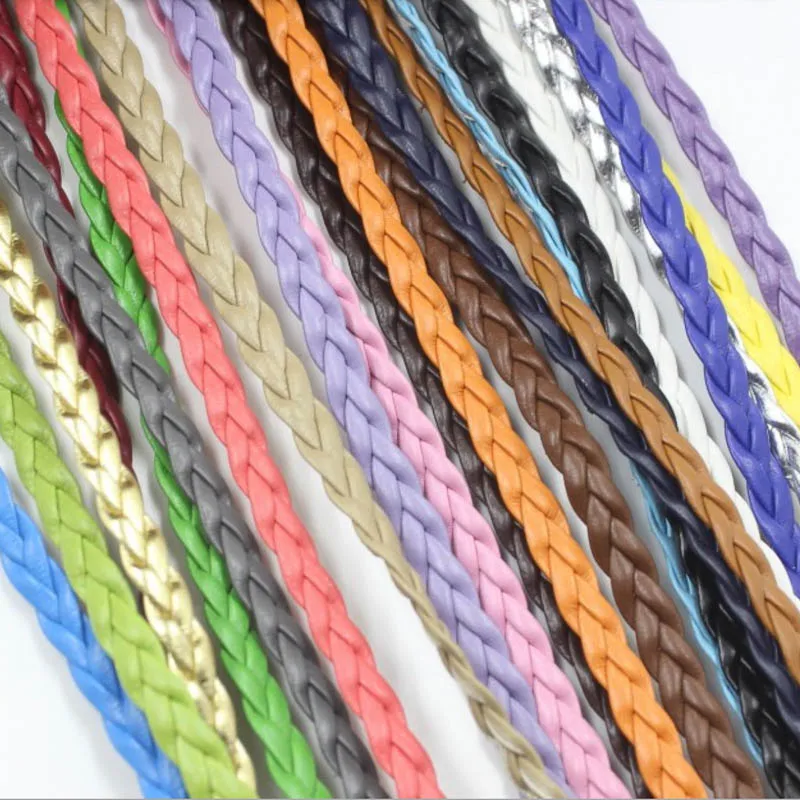 5 Meter bunte PU-Lederarmband-Accessoires, 5 mm flache Lederschnur, Seil für DIY-Halsketten- und Armbandherstellung – Detail 1