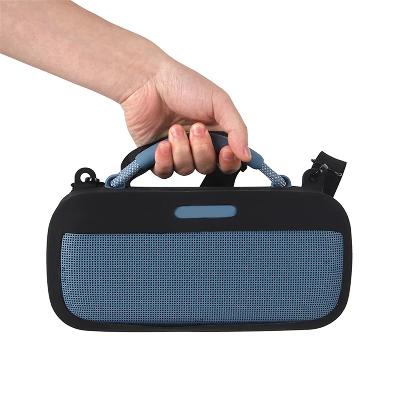AA60-Shockproof Silicone Cover Case With Shoulder Strap For Bose Soundlink Max Speaker, Anti-Scratch Protective Pouch Bag