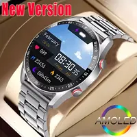 ECG + PPG Bluetooth llamada reloj inteligente hombres láser salud presión arterial Fitnes relojes deportivos hombre deportes impermeable Smartwatch + caja