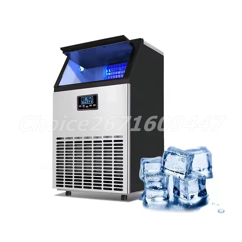 Máquina de hielo cuadrada de alta capacidad, máquina automática de cubitos de hielo para cafetería y Bar, 15/25/40/55kg