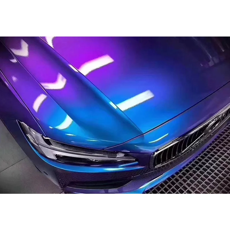 PET PPF Gloss Camaleonte Blu Viola Adesivo Vinile Vinilo Pellicola di laminazione Rotolo Auto Foil Car Body Wrap Folie Pegatinas Rivestimento
