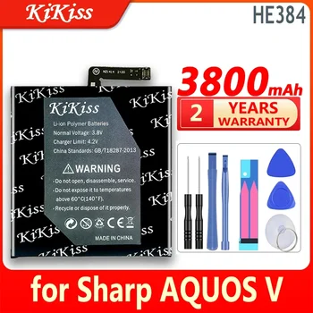 KiKiss 샤프 AQUOS V 배터리용 리튬 이온 배터리, HE384, 3800mAh 