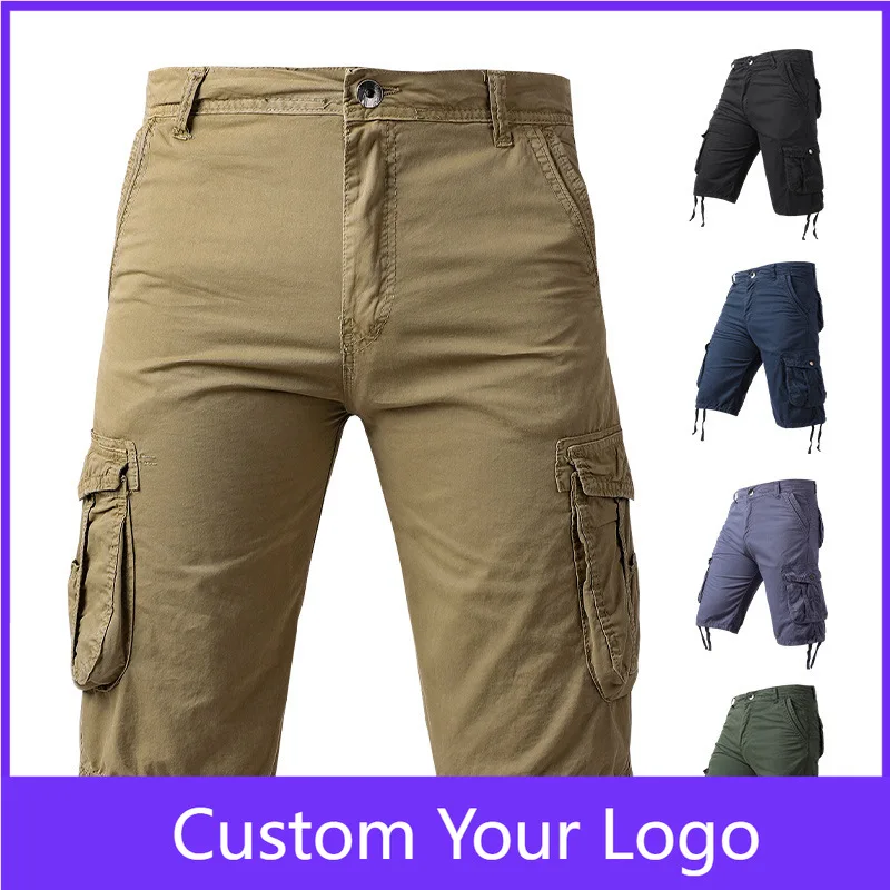

Men's Wild Cargo Shorts Men's Loose Fit Cargo Shorts with Multi Pockets Cotton Twill Below Knee Cargo Shorts for Work Outdoor