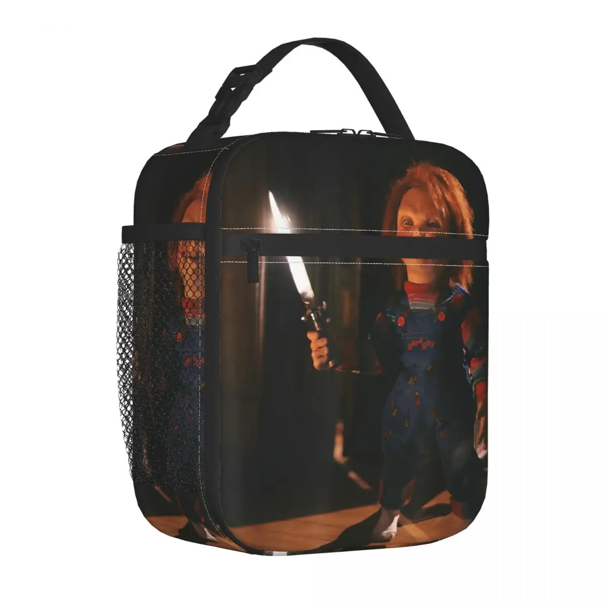 Chucky With Knife Merch Insulated Lunch Tote Bag For Outdoor Horror Movie Food Box Portable Thermal Cooler Bento Box