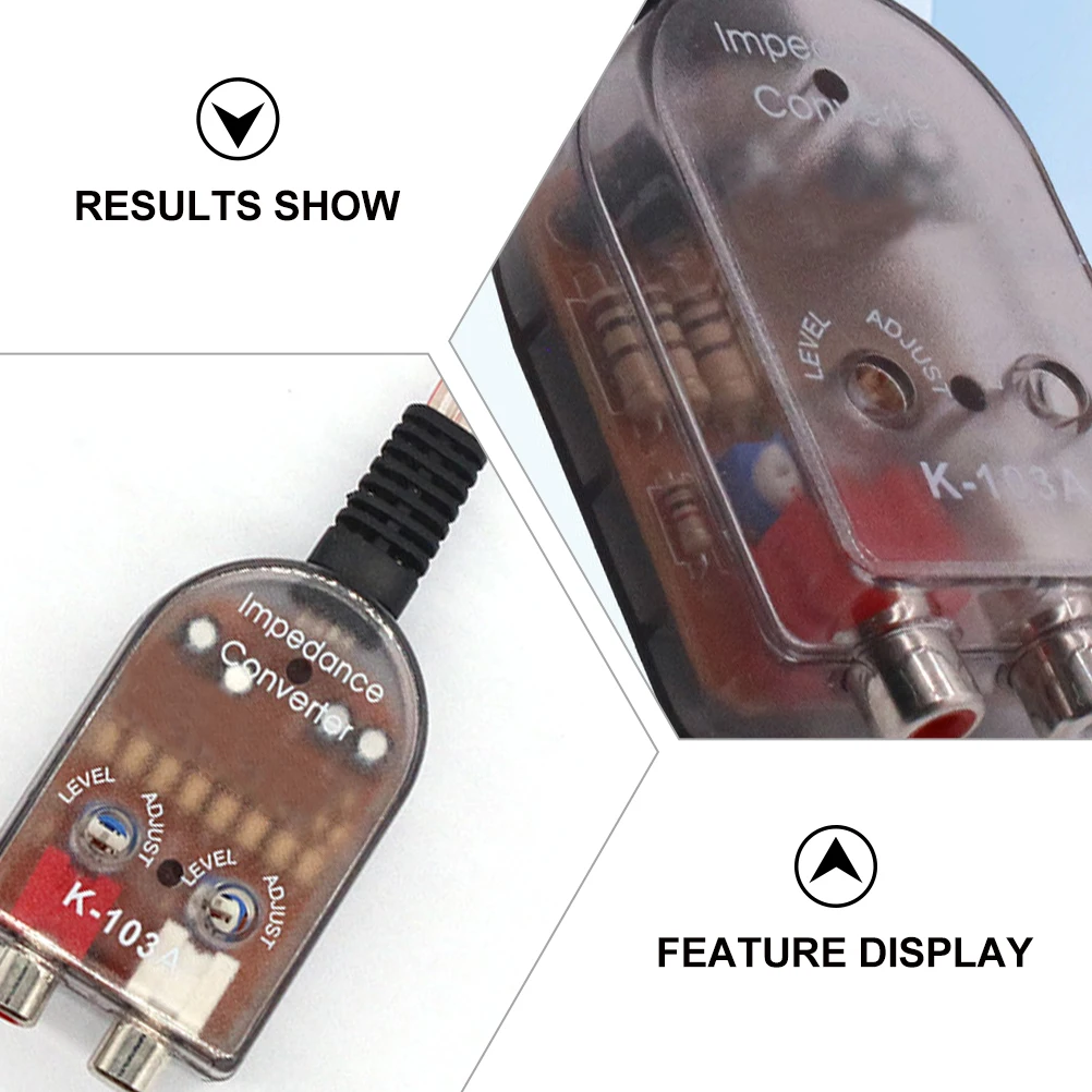 

2Pcs Audio Converter High-Quality Car Cable Adapter Speaker Level Transparent Durability Practicality Output